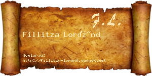 Fillitza Loránd névjegykártya